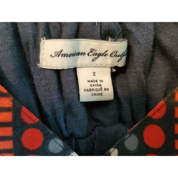 AMERICAN EAGLE Women's 2 Small Dress V-Neck Spaghetti Strap Lined Empire Waist - Picture 3 of 8